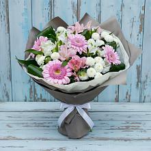 Букет цветов из:  Герберы, Альстромерии и Хризантемы #REPLACE_PRED# Ханты-Мансийске