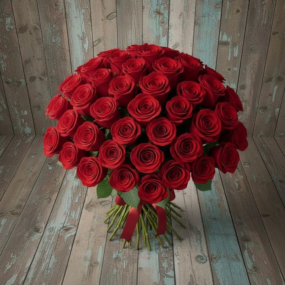 Букет 55 Красных роз Фридом в Ханты-Мансийске