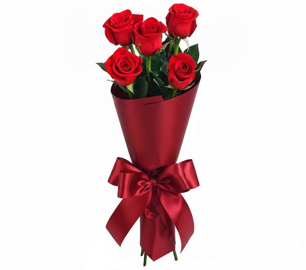 Букет 5 Красных роз Эдлесс Лав в Ханты-Мансийске