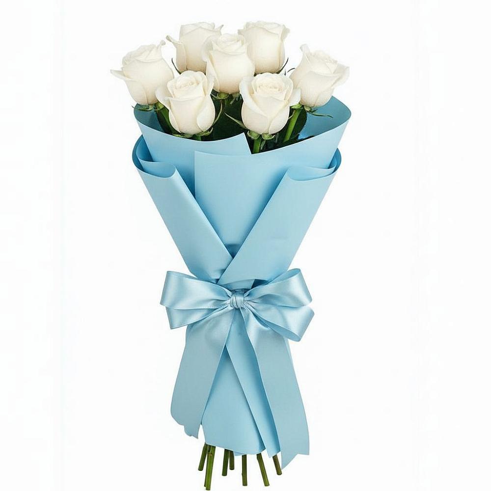 Букет 7 белых роз Проуд в Ханты-Мансийске