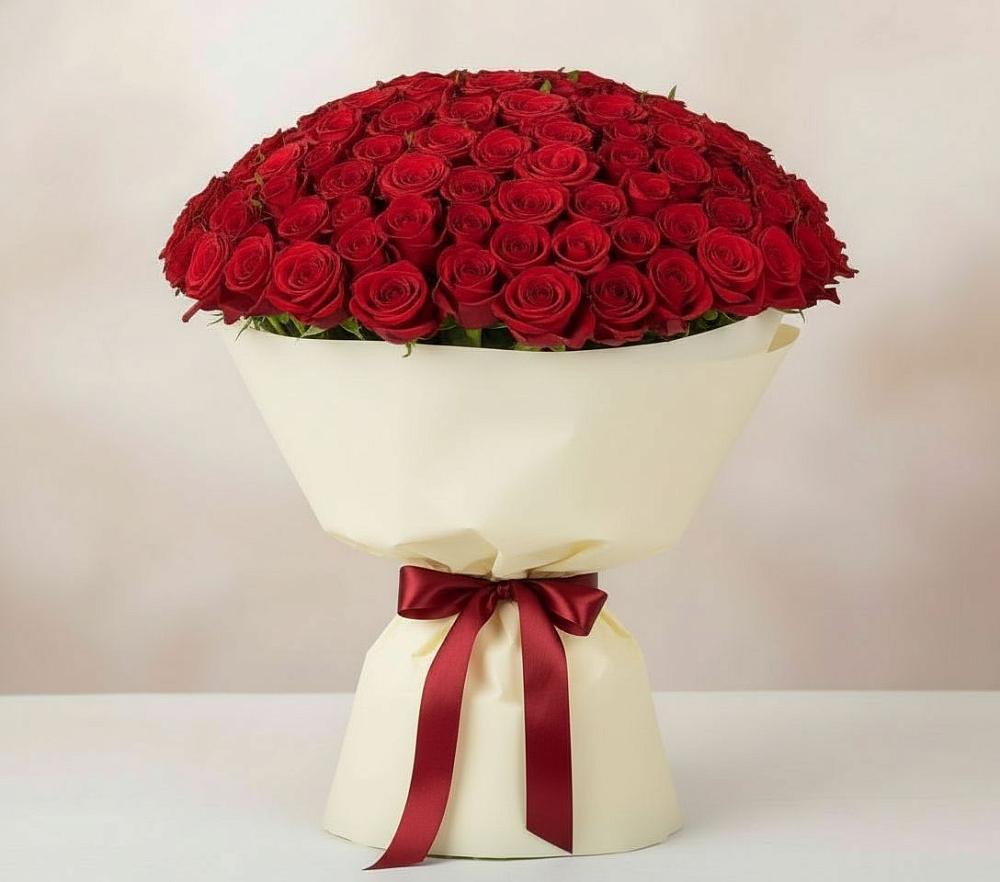 Букет 101 Красная роза Милано в Ханты-Мансийске
