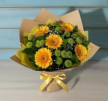 Букет цветов из:  Герберы и Хризантемы в Ханты-Мансийске