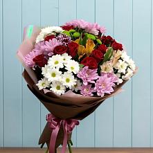 Букет цветов из:  Розы, Хризантемы и Альстромерии #REPLACE_PRED# Ханты-Мансийске