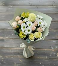 Букет цветов из:  Альстромерии, Розы и Хризантемы в Ханты-Мансийске